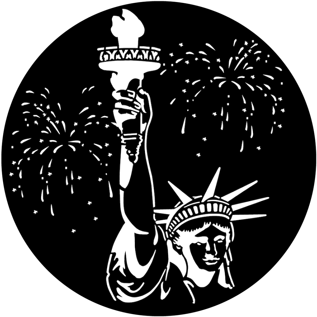 A Statue Of Liberty With Fireworks In The Background
