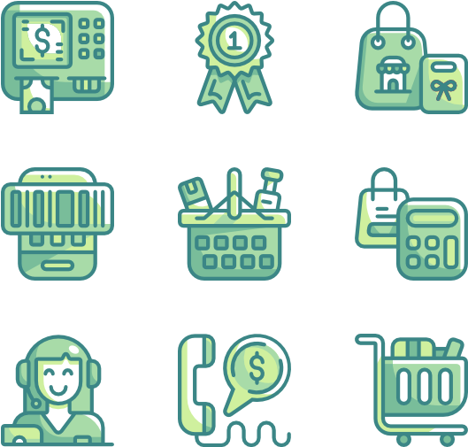 A Set Of Icons Of Shopping Items