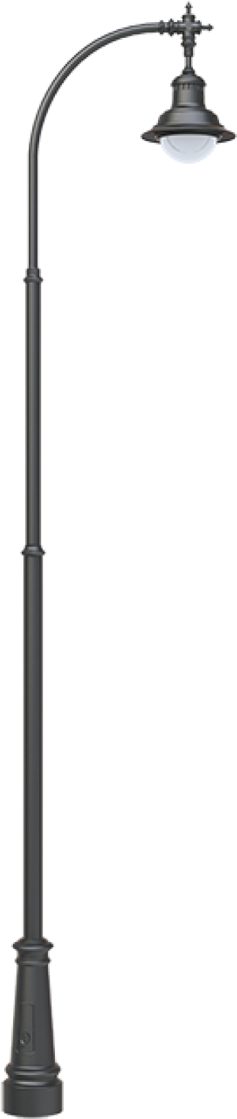 A Black Pole With A Light On It
