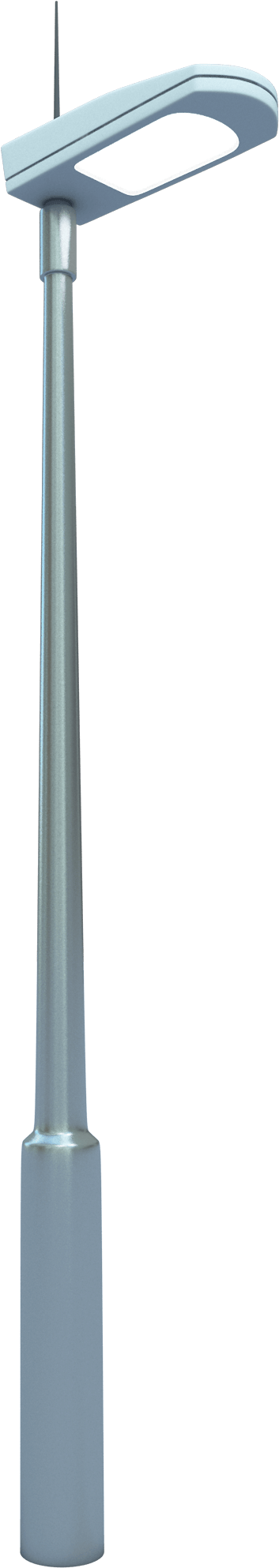 A Tall Silver Pole With A Black Background