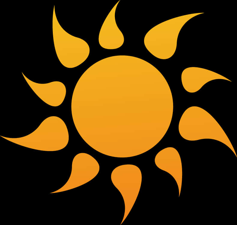 A Yellow Sun With Black Background