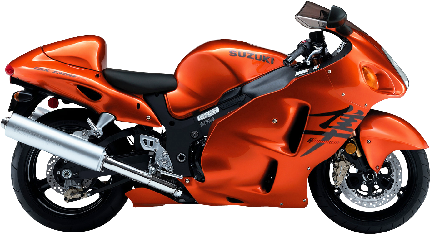 An Orange Motorcycle With Black Wheels