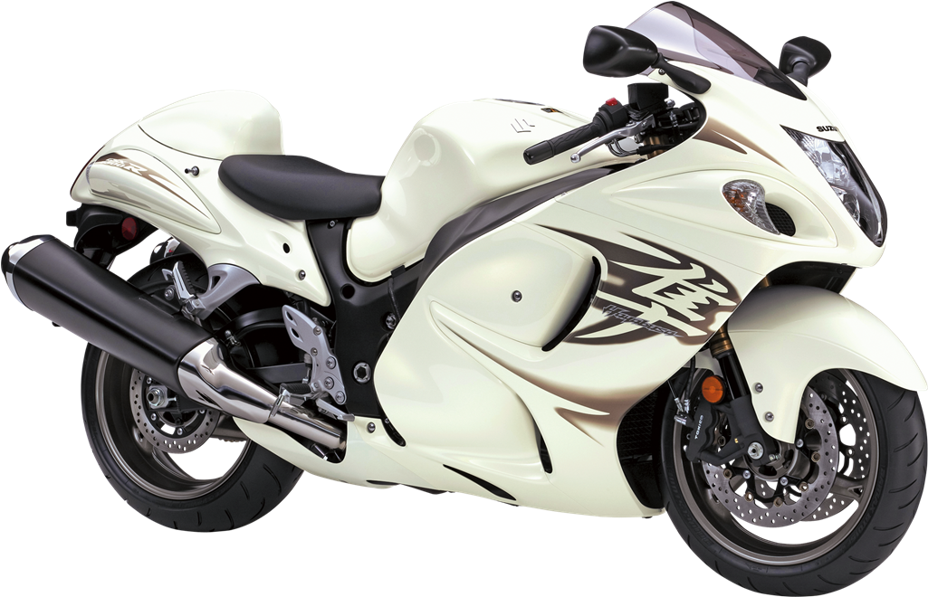 A White Motorcycle With Black Accents