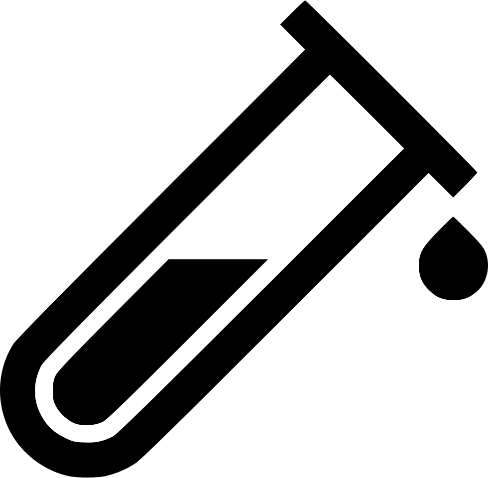 A Black Outline Of A Test Tube With A Drop Of Liquid