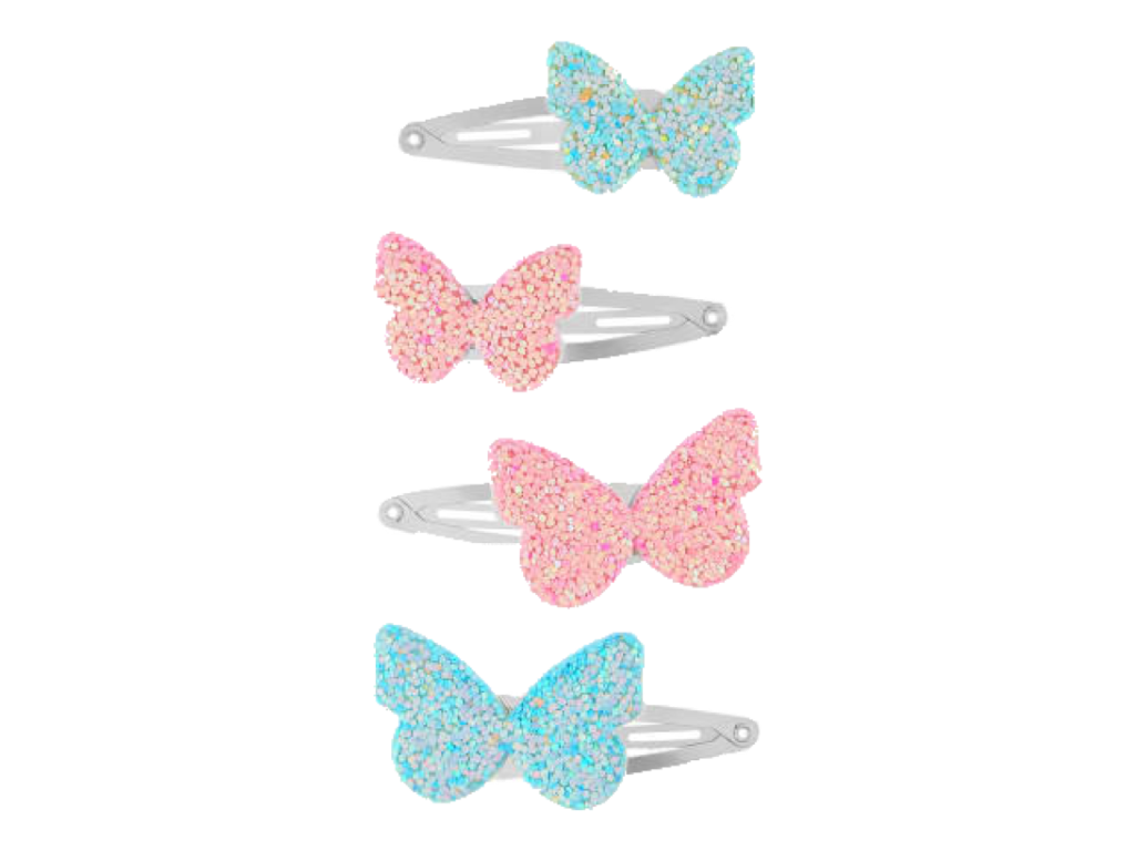 A Group Of Hair Clips With Butterfly Shaped Hair Clips