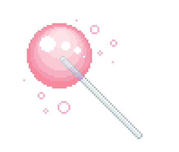 A Pink Round Object With A White Stick