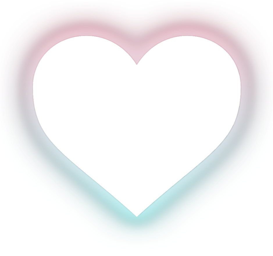 A Black Heart With A Pink And Blue Border