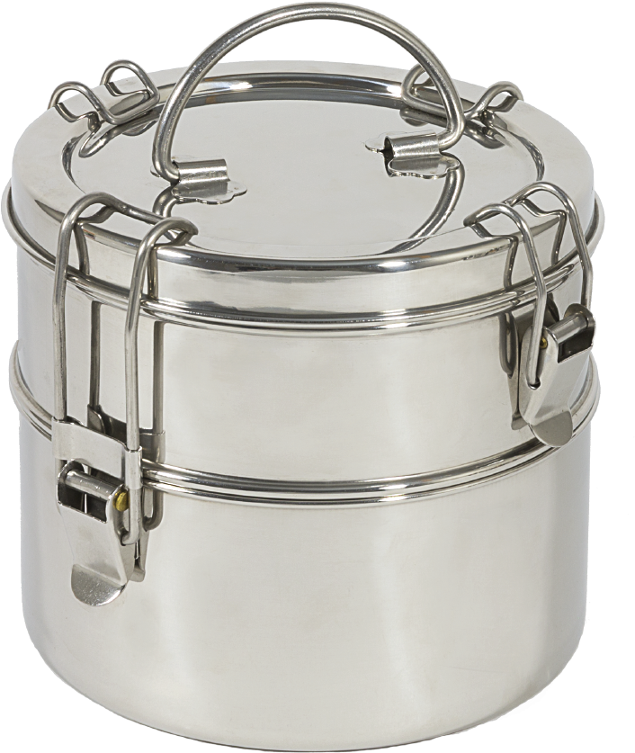 A Silver Container With A Handle