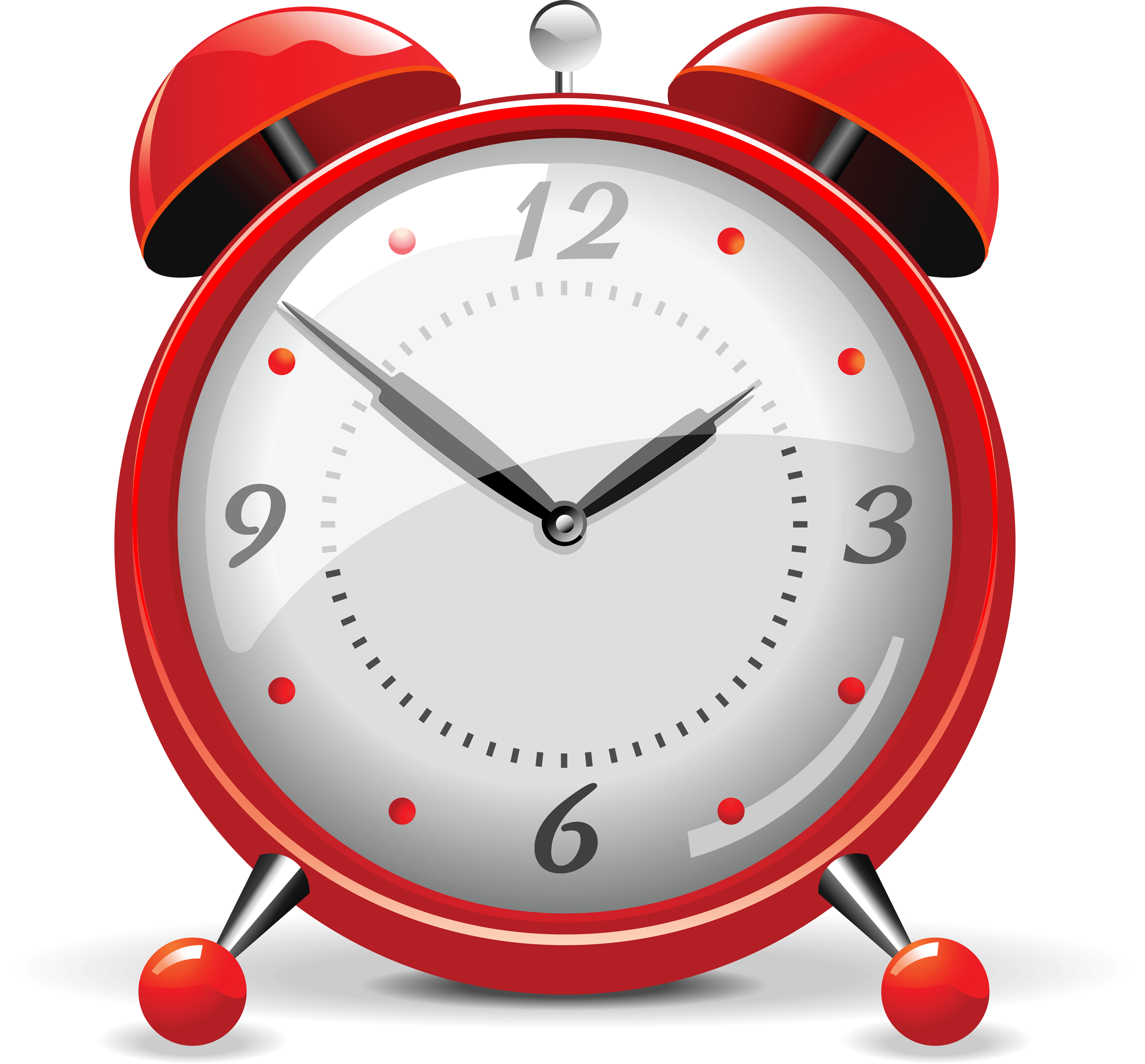 A Red And White Alarm Clock