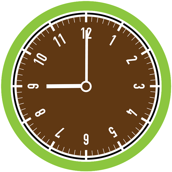A Clock With A Green Border
