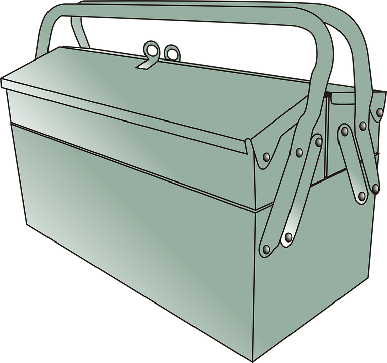 A Metal Tool Box With Handles