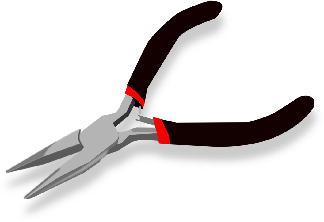 A Long Nose Pliers With Red Handles