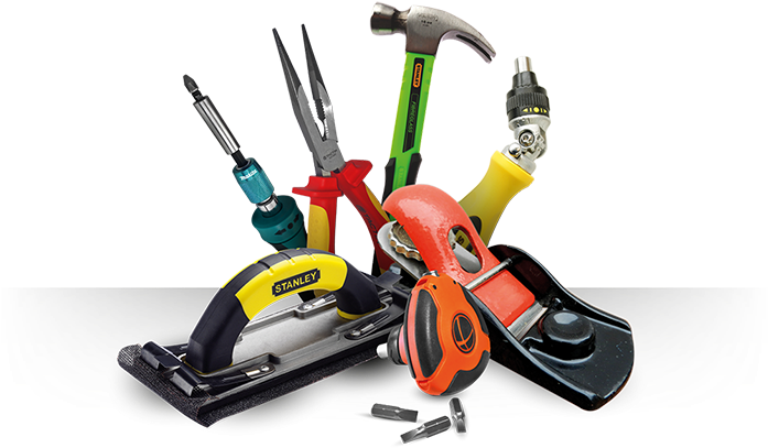 A Group Of Tools On A Black Background