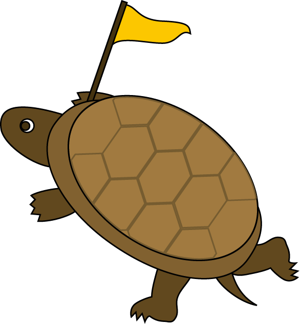 A Cartoon Of A Turtle With A Flag