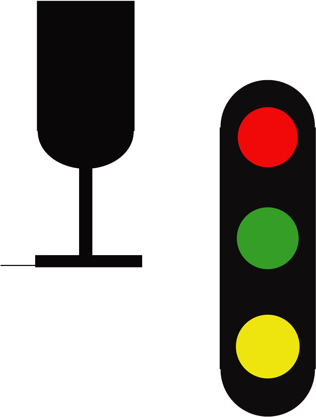A Traffic Light And A Glass