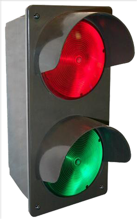 A Traffic Light With A Red And Green Light