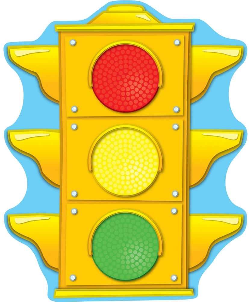 A Yellow Traffic Light With Red And Green Lights