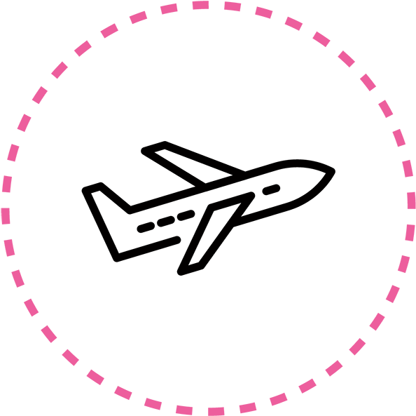 A Circle With Pink Squares