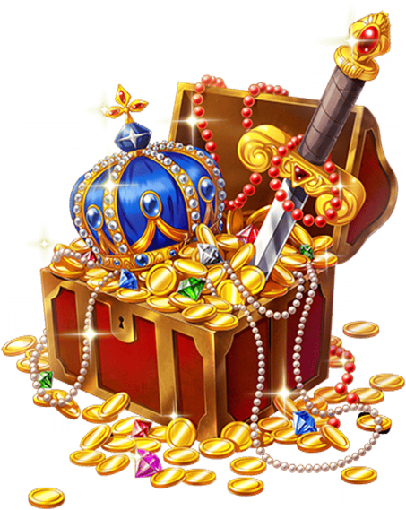 A Treasure Chest Full Of Gold Coins And Jewels