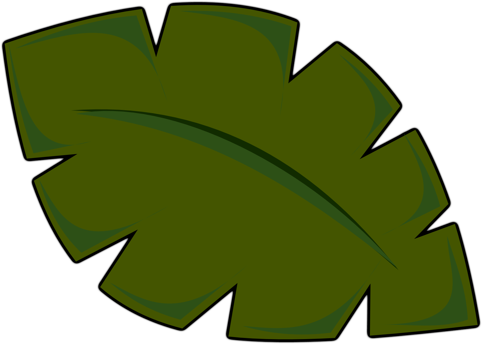 A Green Leaf With A Black Background