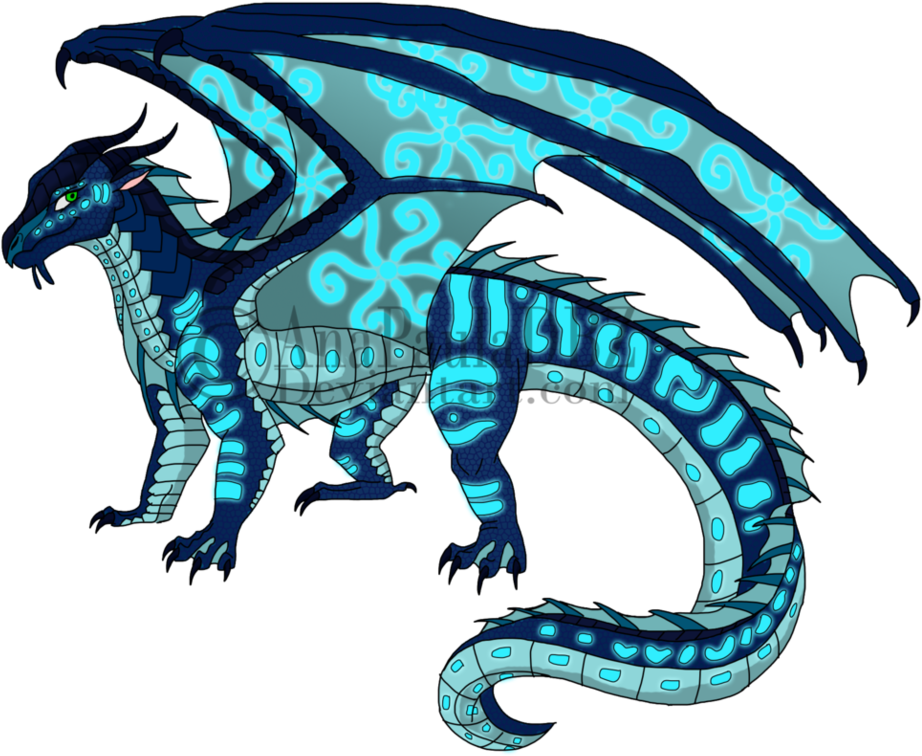 A Blue And White Dragon With Wings And Wings