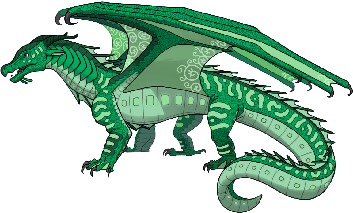 A Green Dragon With A Black Background