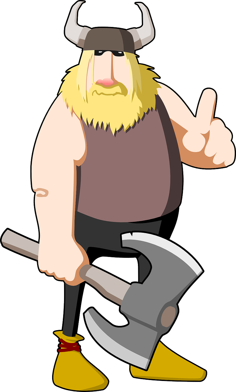 A Cartoon Of A Man Holding An Ax