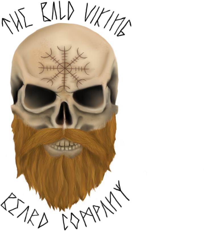 A Skull With A Beard And A Red Beard