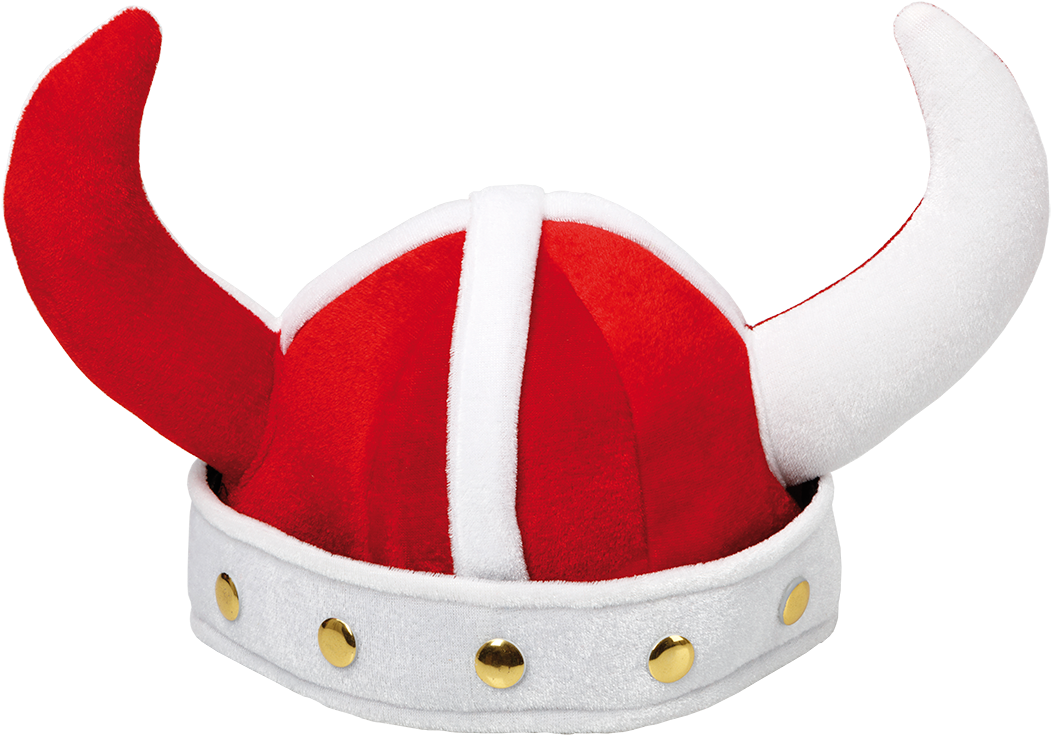 A Red And White Viking Hat