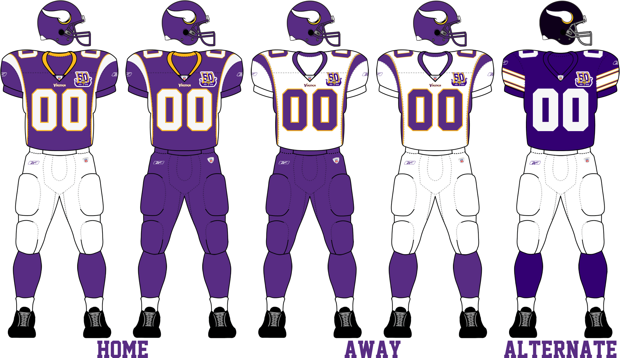 A Football Uniform With Purple And White Colors