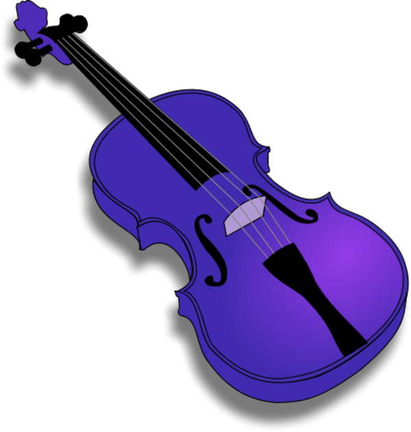A Purple Violin On A Black Background