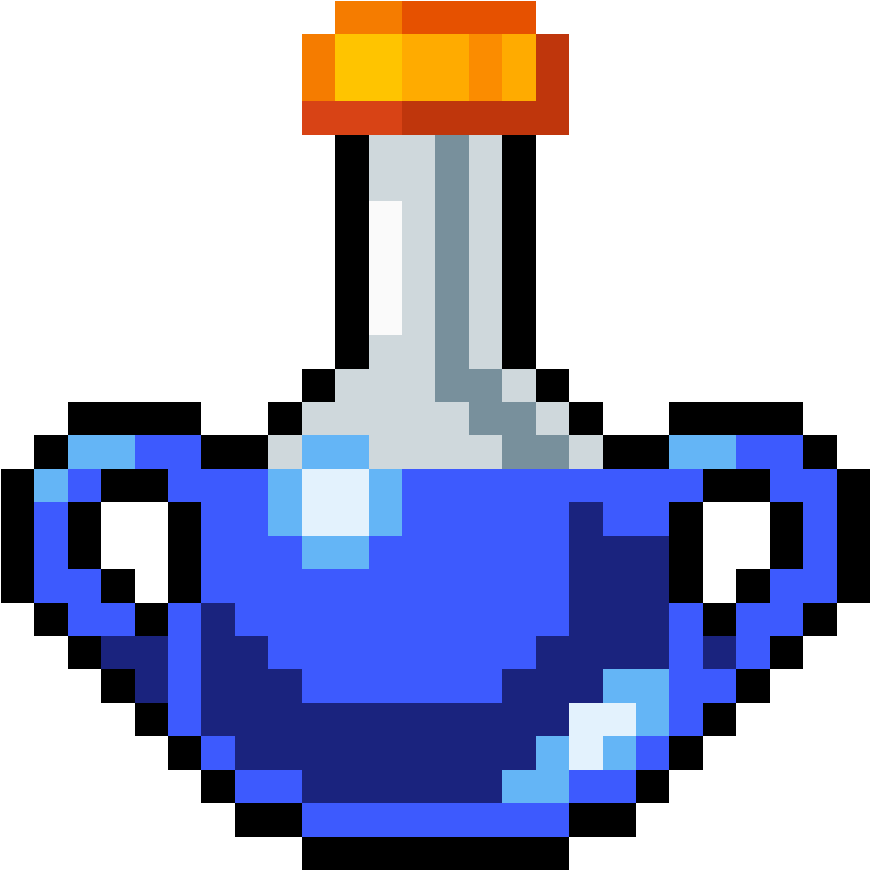 A Pixel Art Of A Blue Teapot