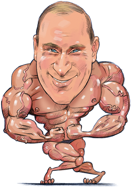 A Cartoon Of A Man Flexing His Muscles