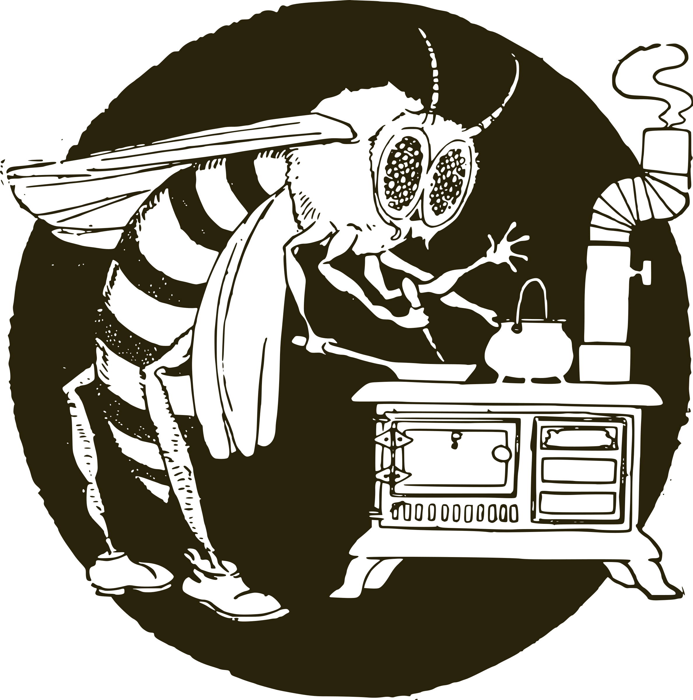 A Bee Cooking On A Stove