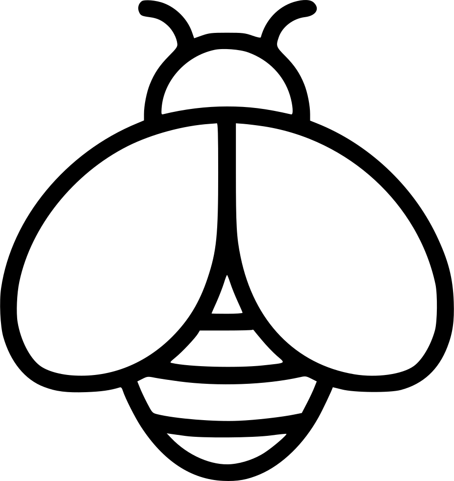 A Black And White Outline Of A Bee