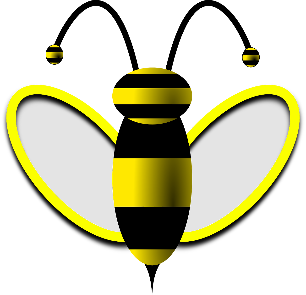 A Bee With Yellow Lines And A Black Background