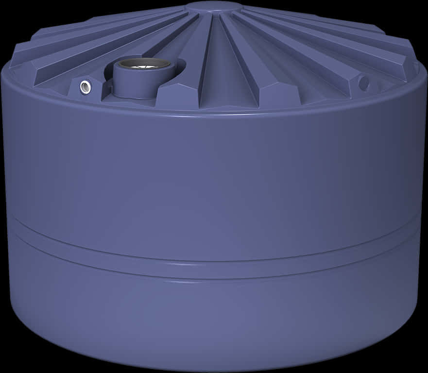 A Blue Plastic Container With A Round Top