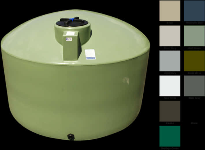 A Green Tank With A Black Lid