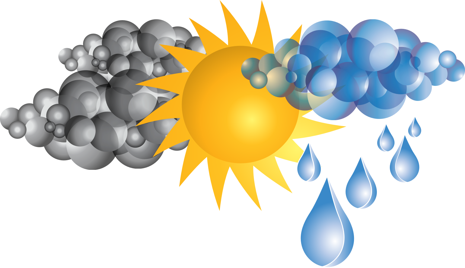 A Sun And Water Drops