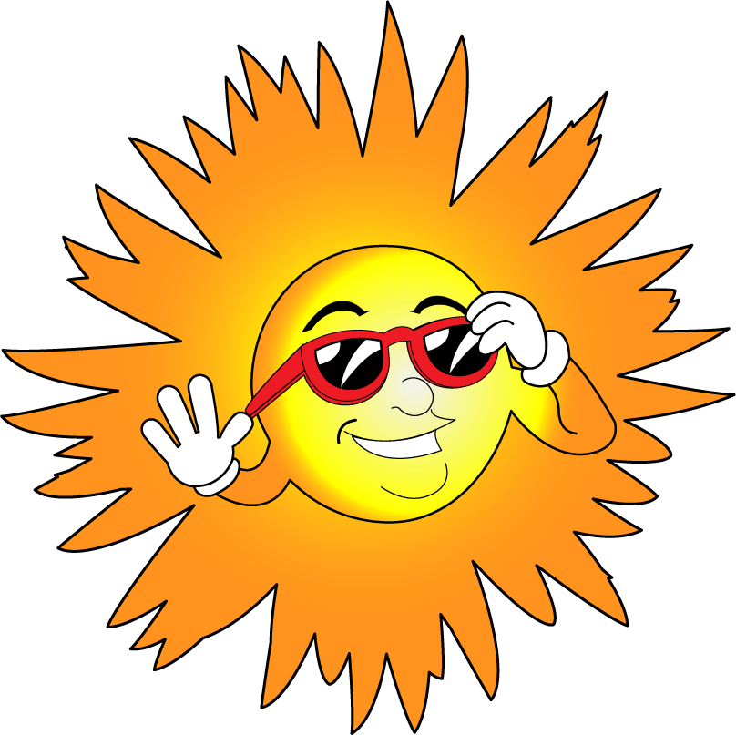 Cartoon Sun With Sunglasses On It