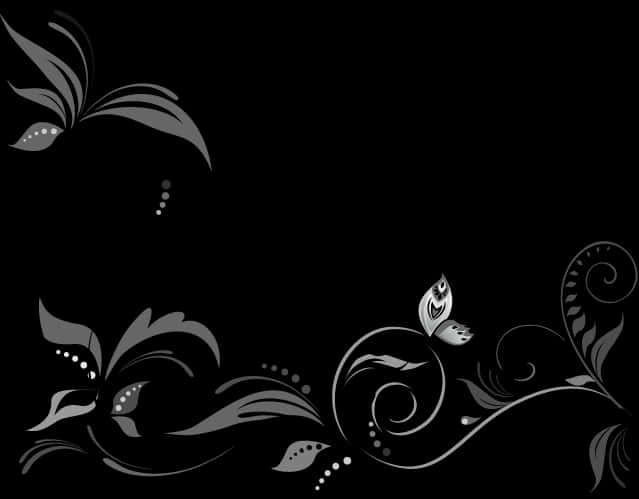 A Black And White Floral Design