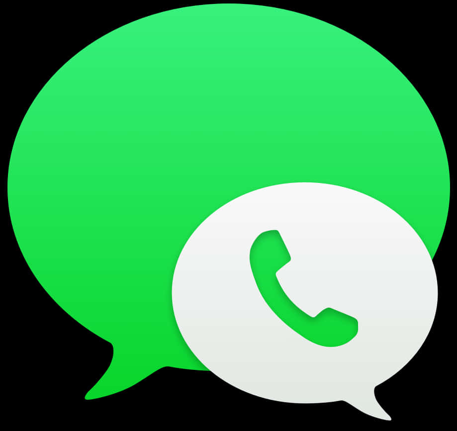 A Green And White Chat Bubble With A Phone Icon
