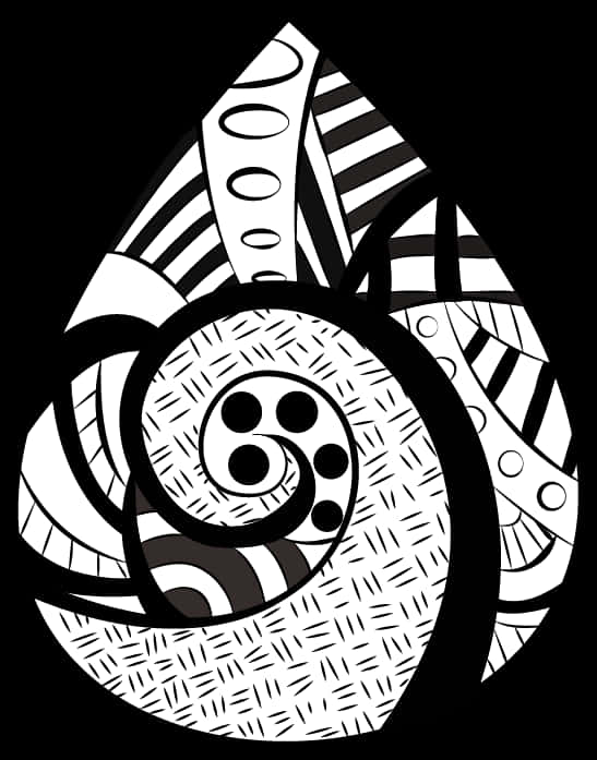 A Black And White Drawing Of A Spiral