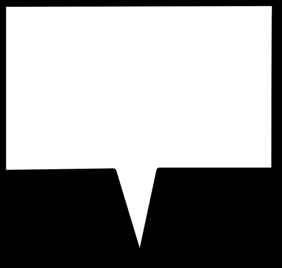 A White Speech Bubble With A Black Background