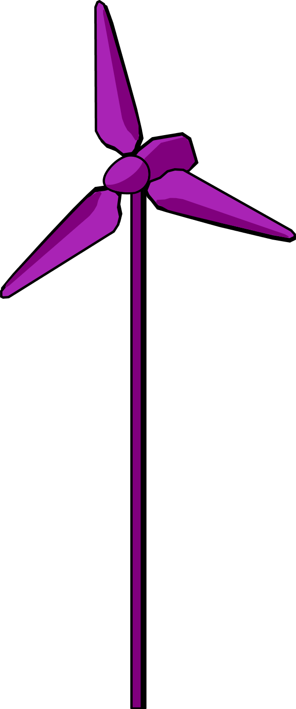 A Purple Windmill With Black Background