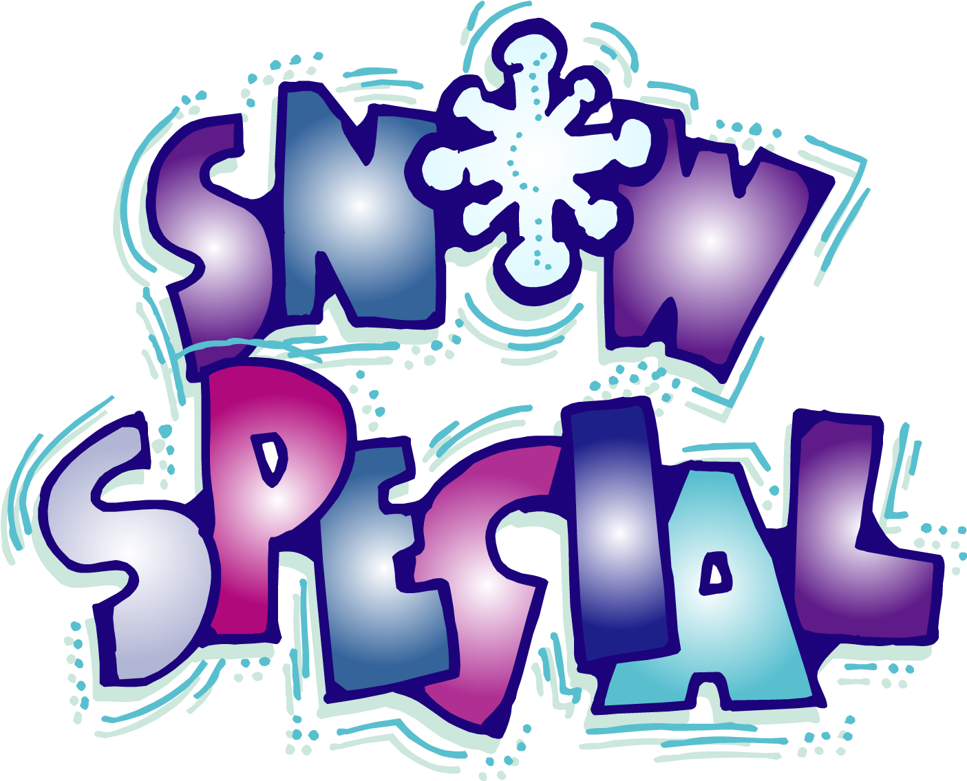 A Colorful Text With A Snowflake