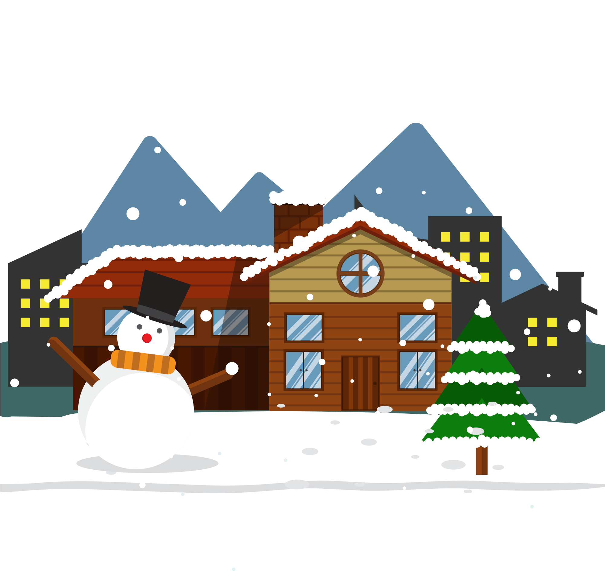A Snowman And A House