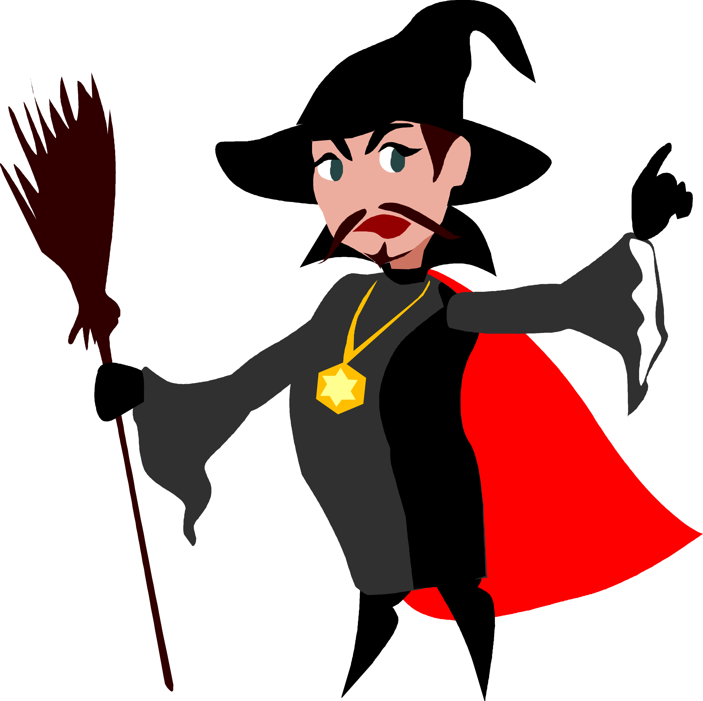 A Cartoon Of A Man Wearing A Hat And Cape