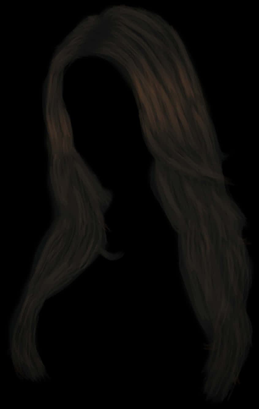 A Long Brown Hair On A Black Background