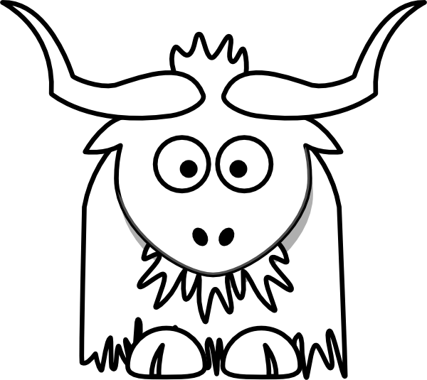 A White Cartoon Animal With Horns